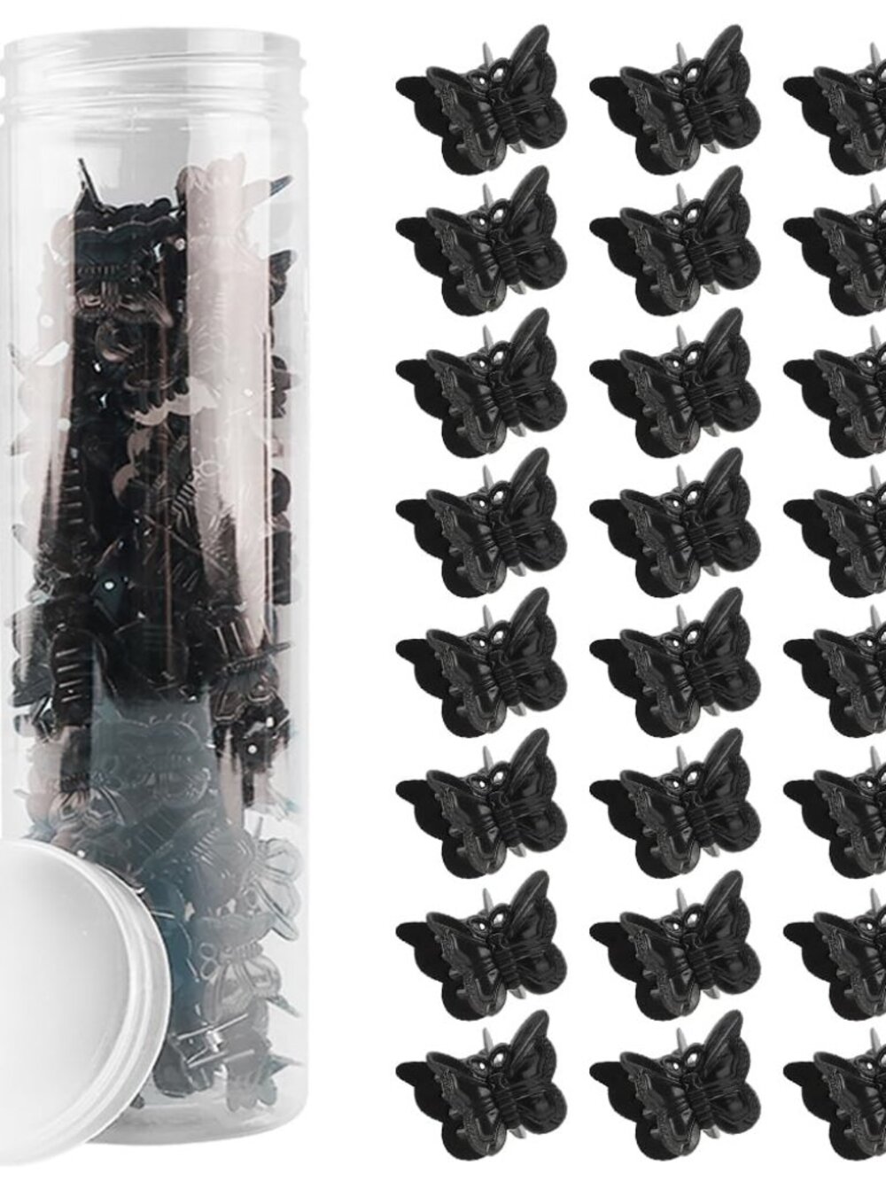 60PCS Mini Black Butterfly Hair Clips for Gothic Hair Accessories